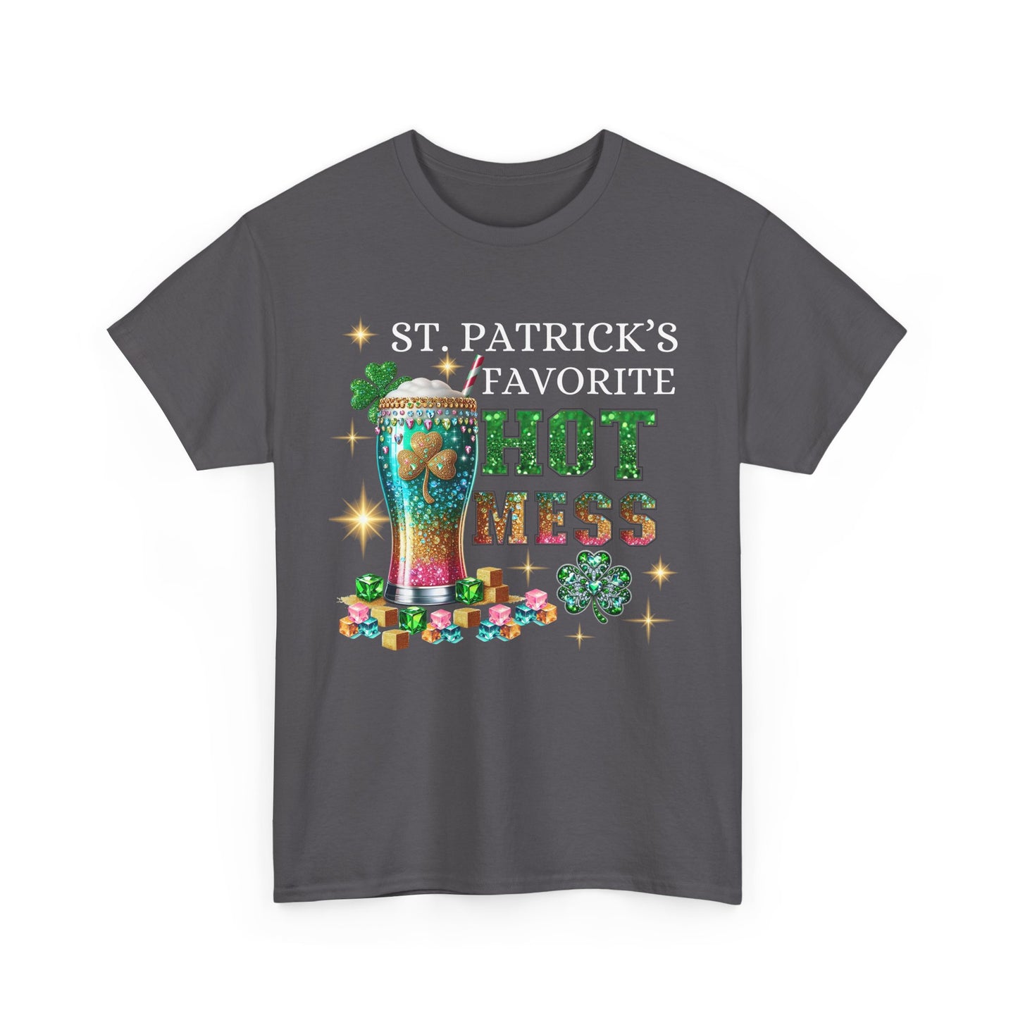 St Patrick's Day Hot Mess - Heavy Cotton T-Shirt