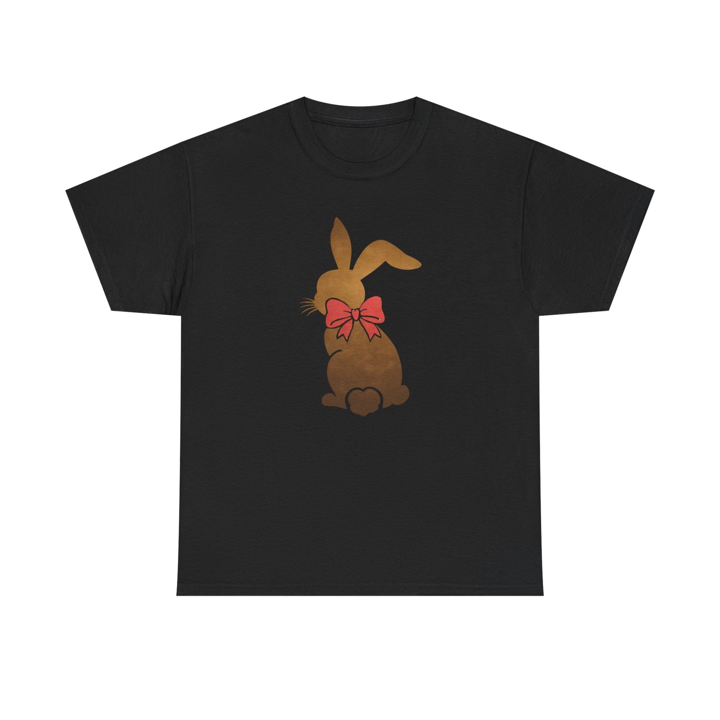 Cute Rabbit Bow Graphic - Heavy Cotton T-Shirt