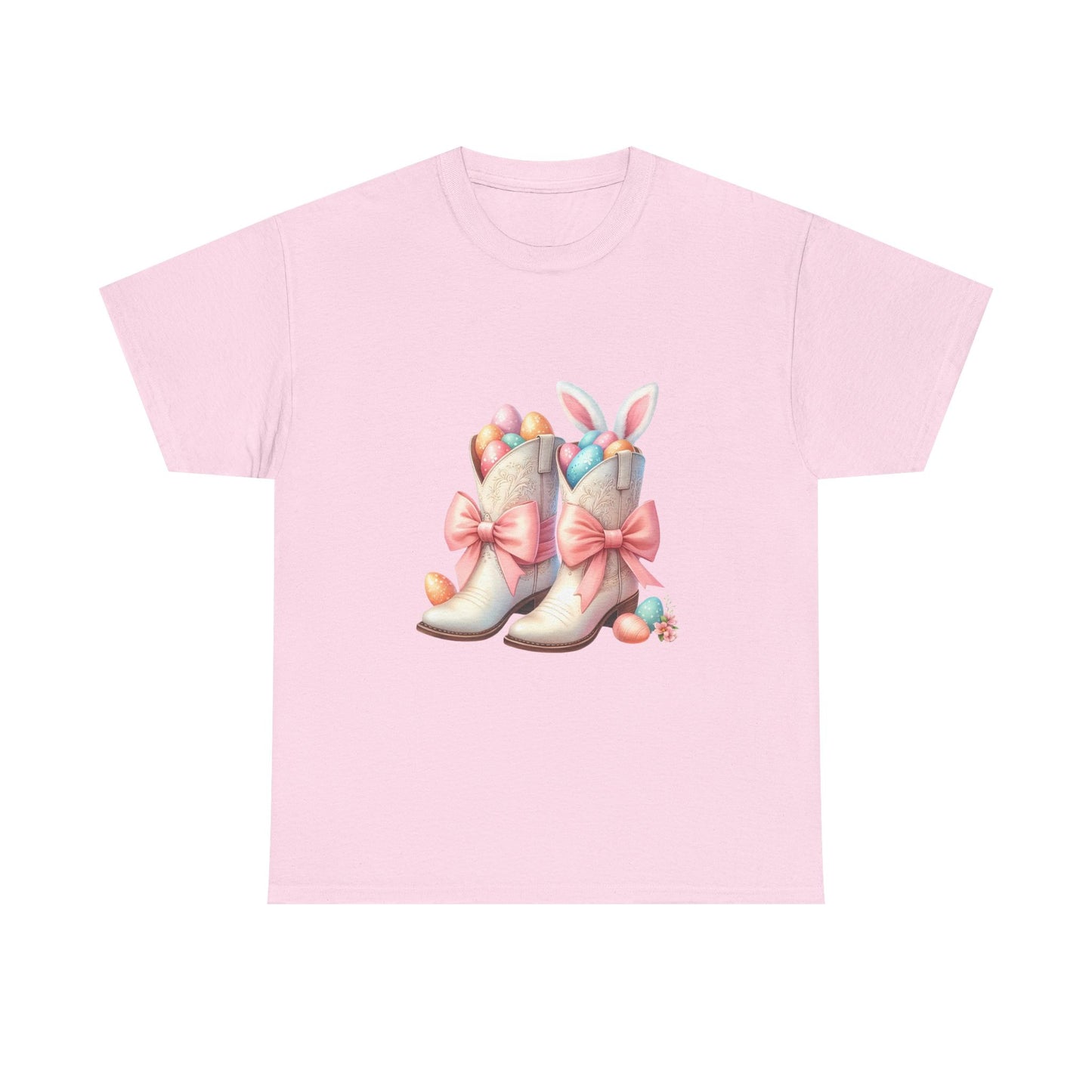 Easter Bunny Boots - Heavy Cotton Tee - Perfect for Spring Celebrations