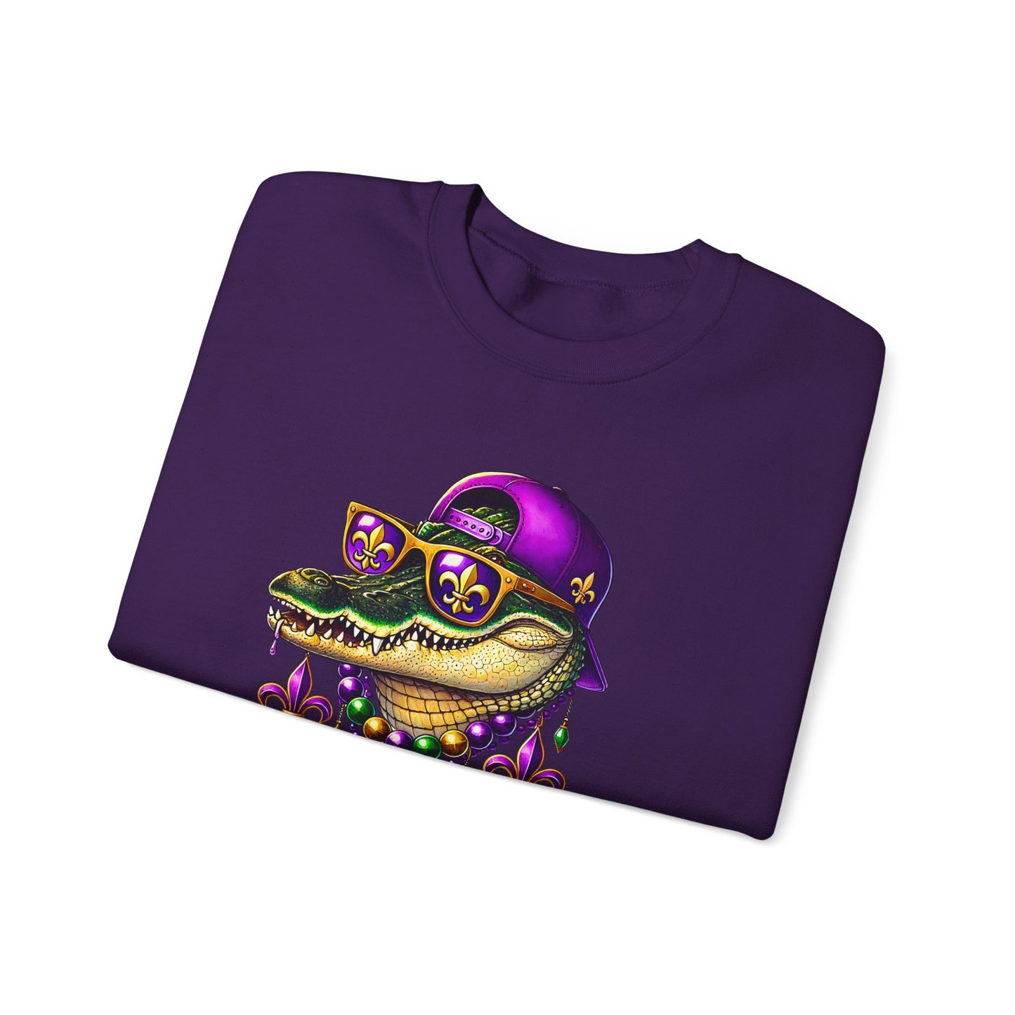 Mardi Gras Alligator - Crewneck Sweatshirt