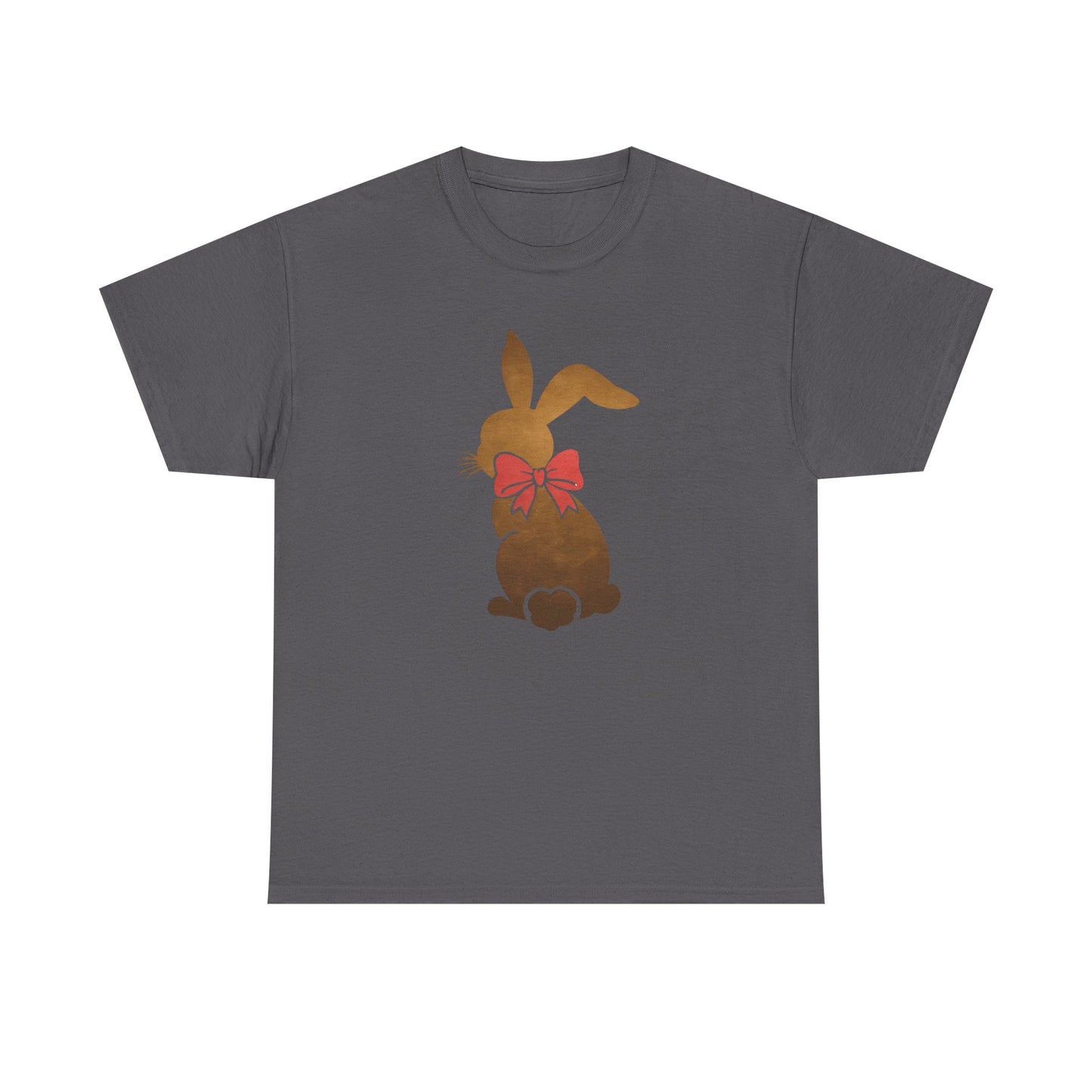 Cute Rabbit Bow Graphic - Heavy Cotton T-Shirt