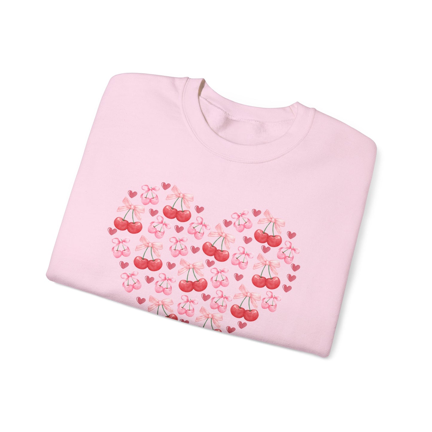 Heart Shaped & Cherry Bow - Crewneck Sweatshirt