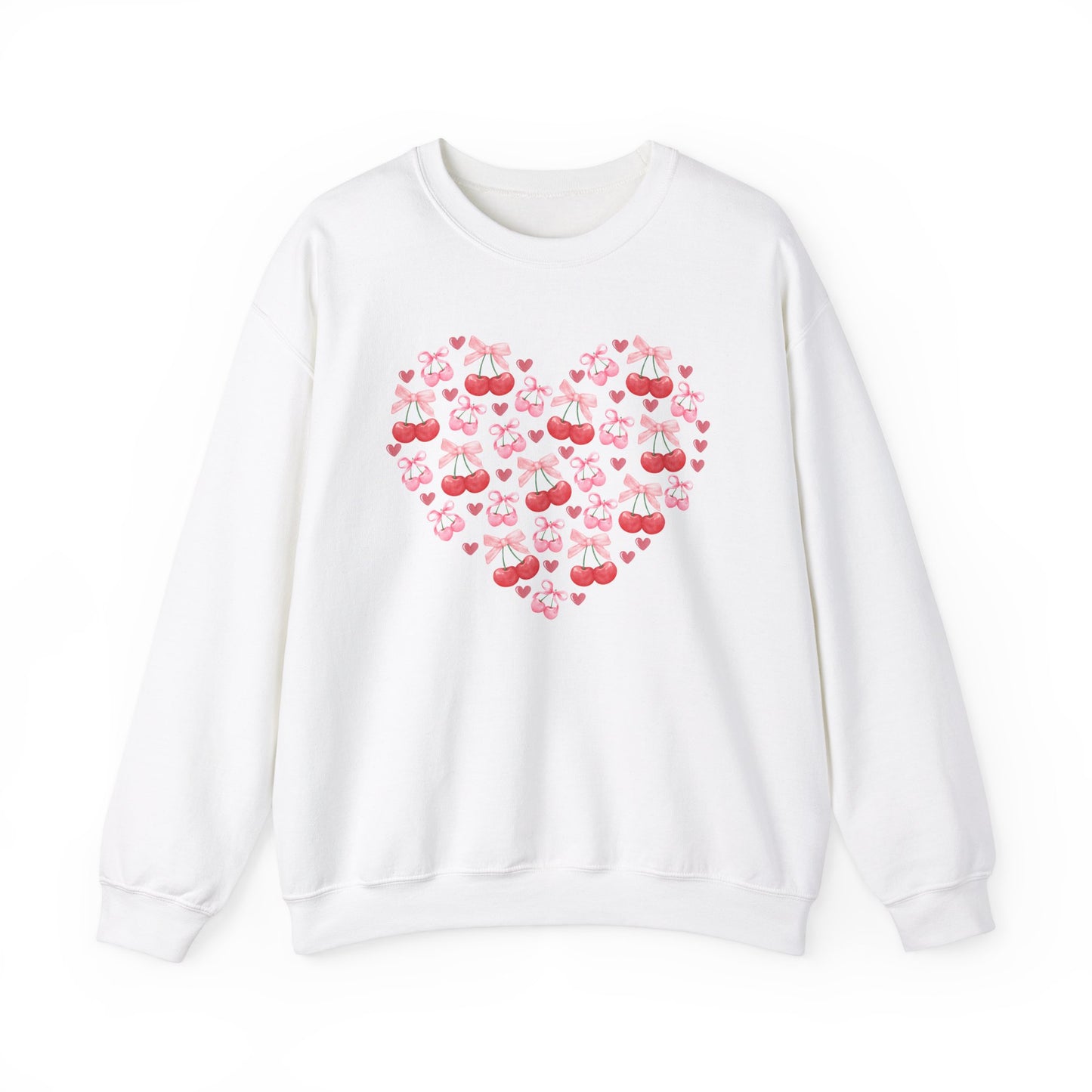 Heart Shaped & Cherry Bow - Crewneck Sweatshirt