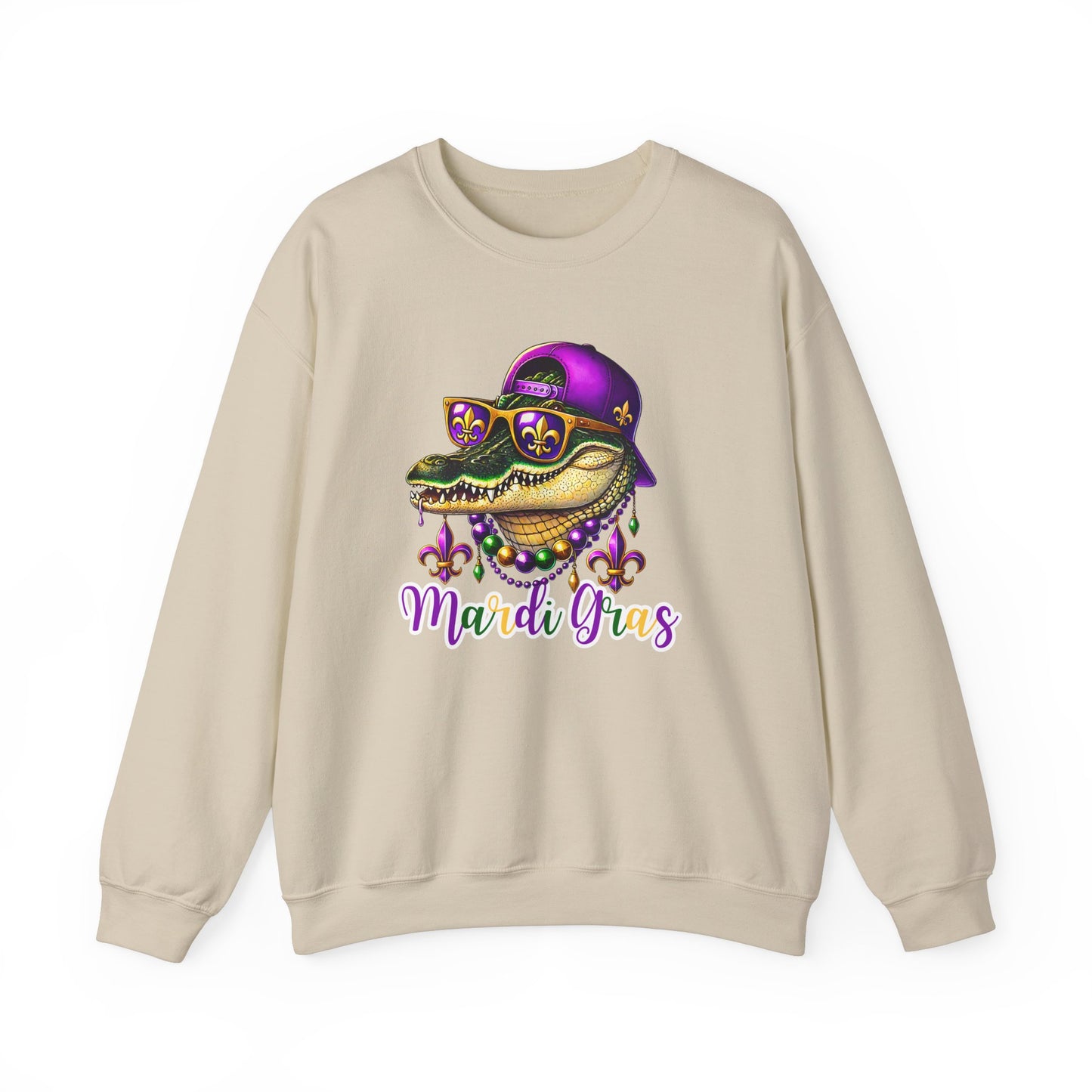 Mardi Gras Alligator - Crewneck Sweatshirt