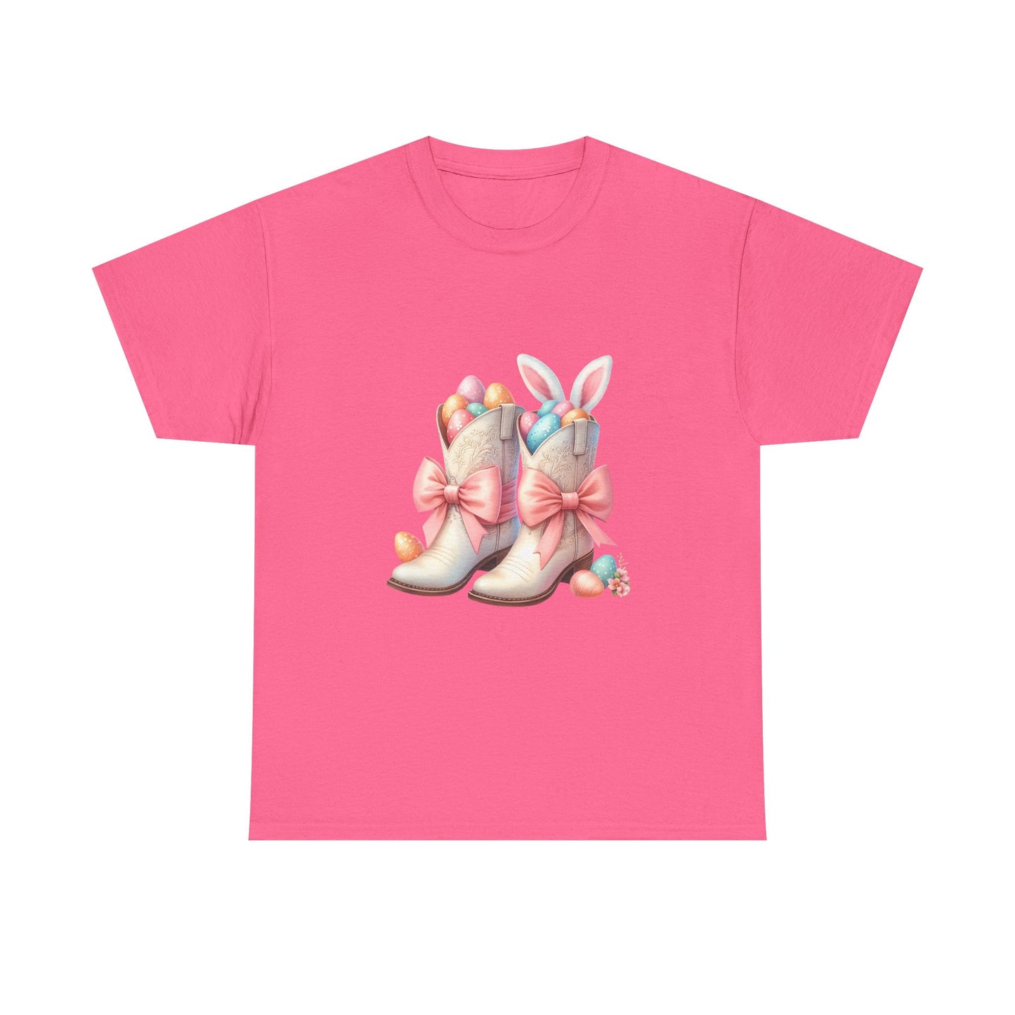 Easter Bunny Boots - Heavy Cotton Tee - Perfect for Spring Celebrations