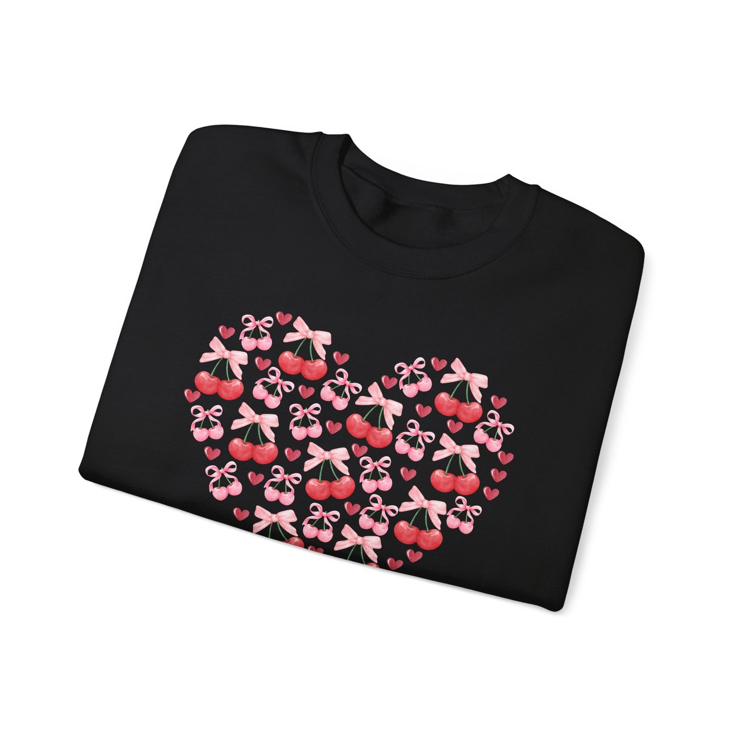 Heart Shaped & Cherry Bow - Crewneck Sweatshirt