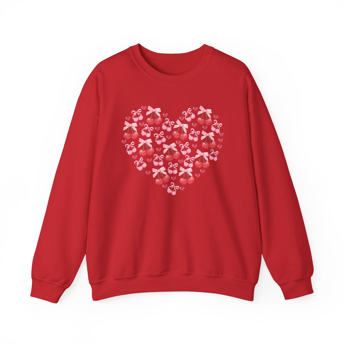 Heart Shaped & Cherry Bow - Crewneck Sweatshirt