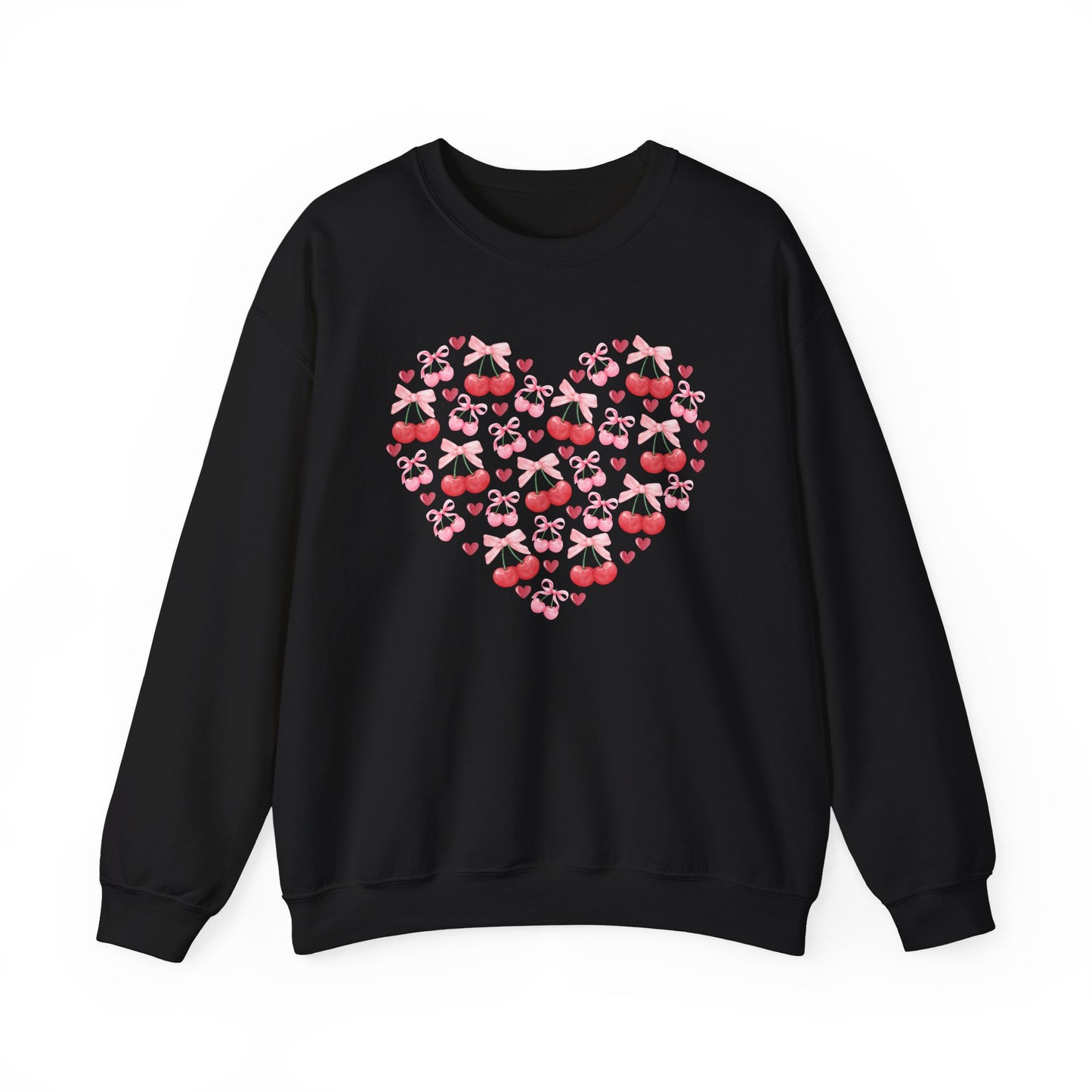 Heart Shaped & Cherry Bow - Crewneck Sweatshirt