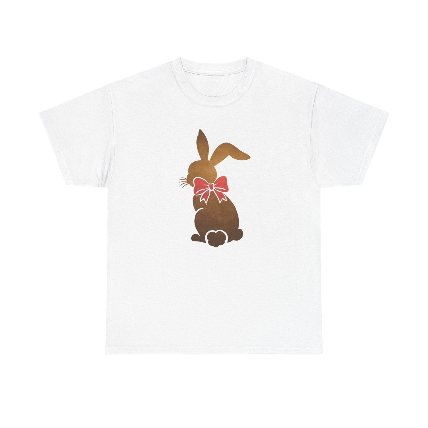 Cute Rabbit Bow Graphic - Heavy Cotton T-Shirt