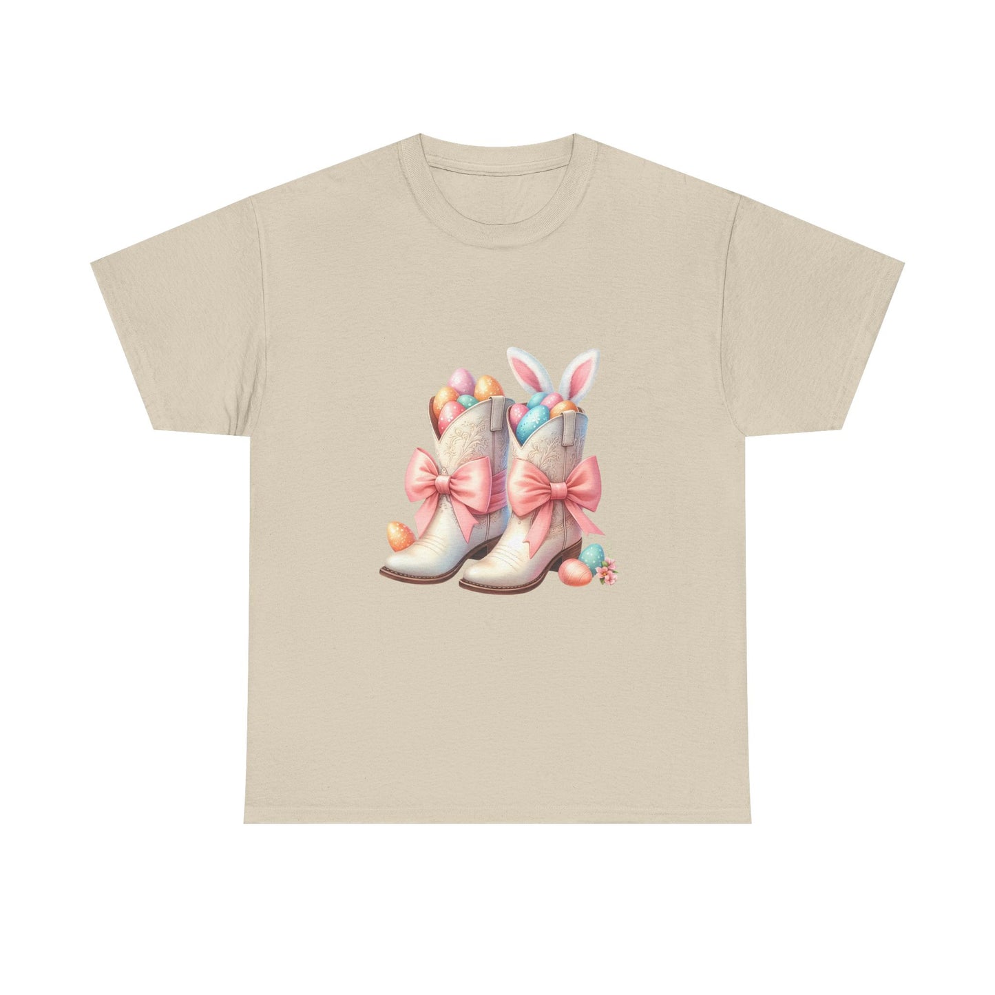 Easter Bunny Boots - Heavy Cotton Tee - Perfect for Spring Celebrations