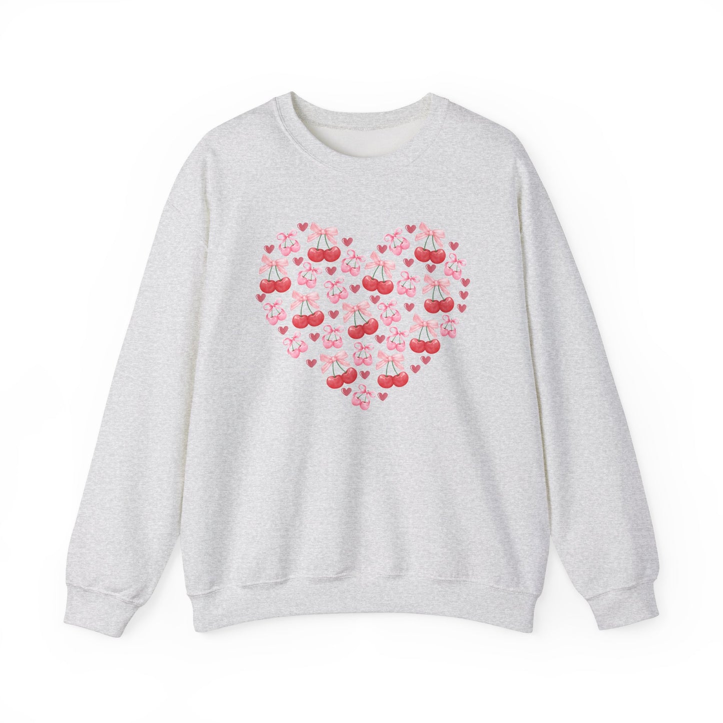 Heart Shaped & Cherry Bow - Crewneck Sweatshirt