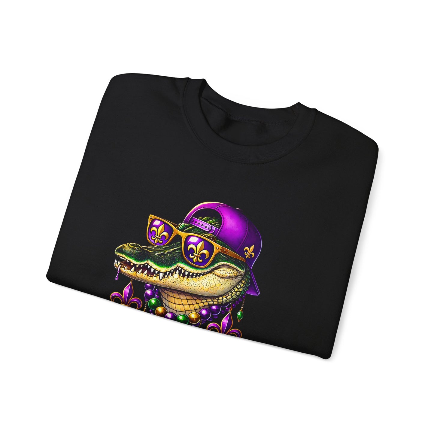 Mardi Gras Alligator - Crewneck Sweatshirt