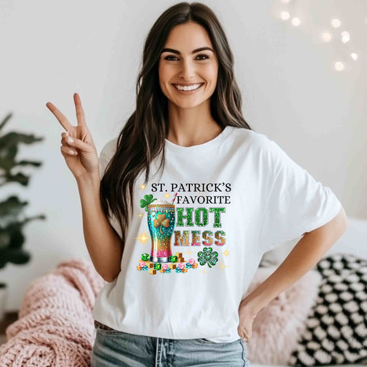 St Patrick's Day Hot Mess - Heavy Cotton T-Shirt