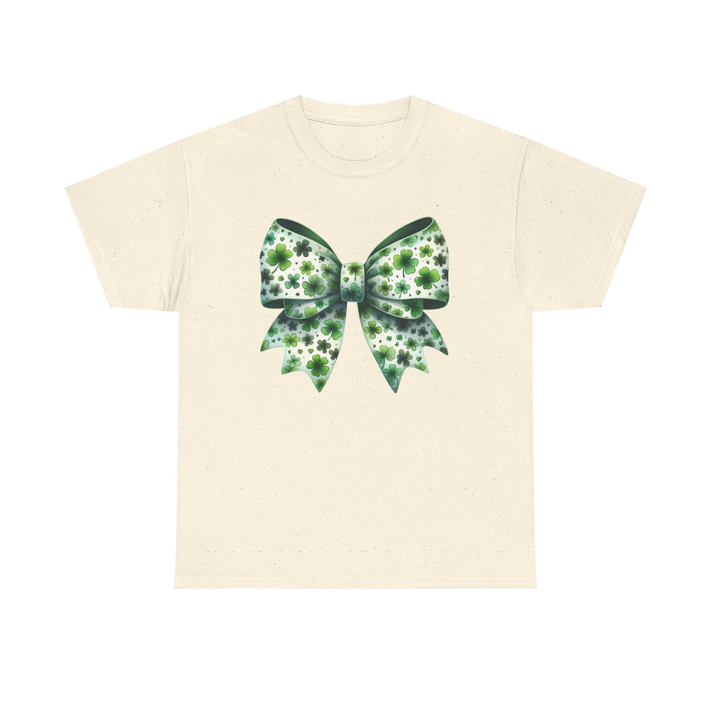 St Patrick's Day Clover Bow - Heavy Cotton T-Shirt