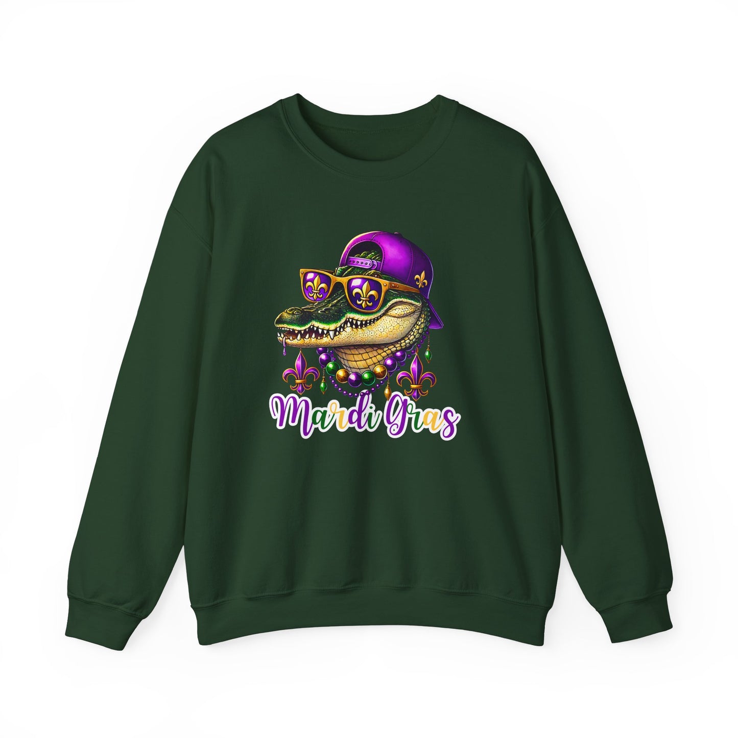 Mardi Gras Alligator - Crewneck Sweatshirt