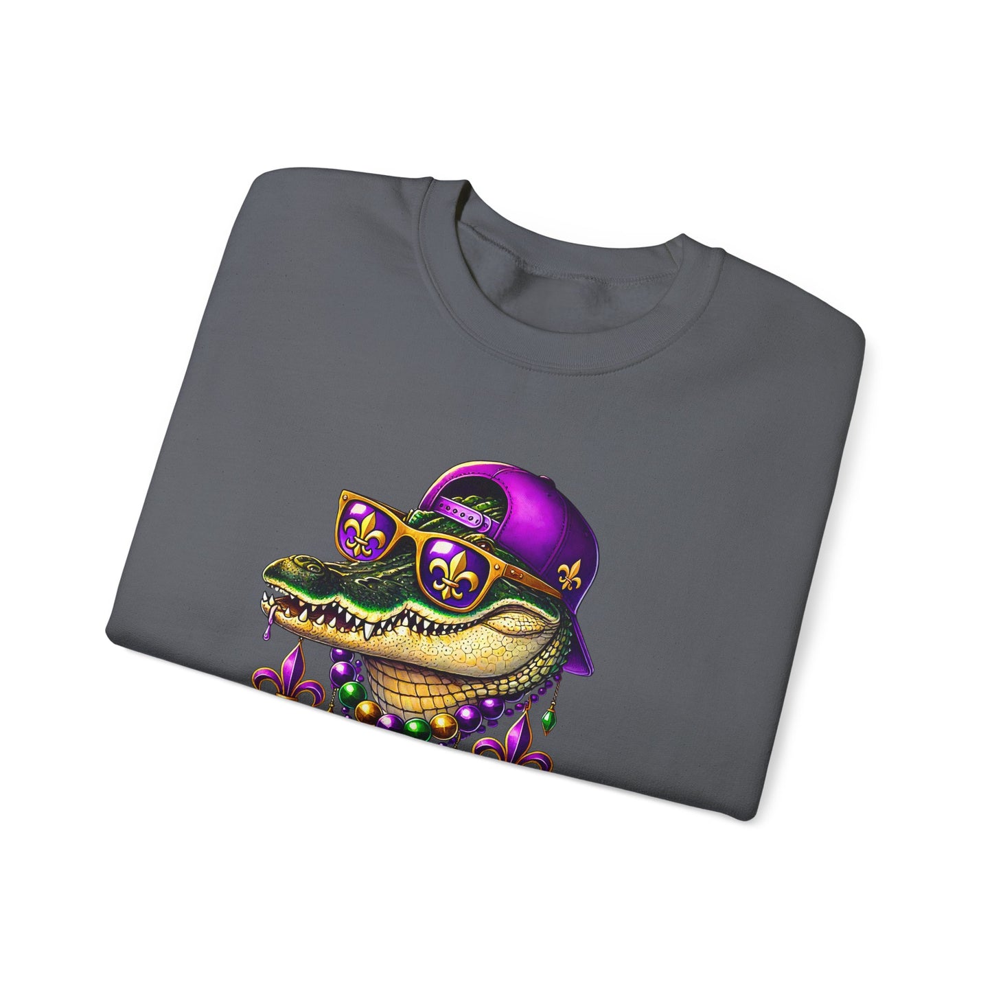 Mardi Gras Alligator - Crewneck Sweatshirt