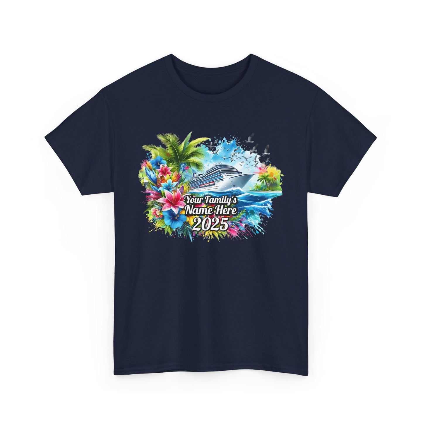 Family Cruise Personalized Vacation - Heavy Cotton T-Shirt