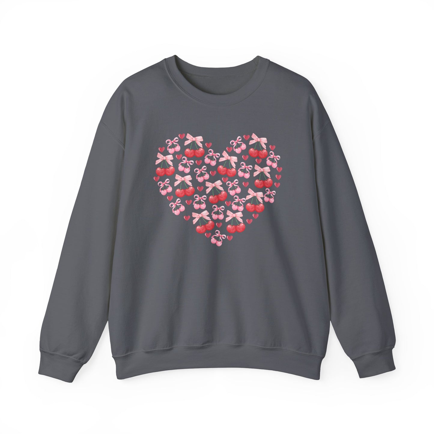 Heart Shaped & Cherry Bow - Crewneck Sweatshirt