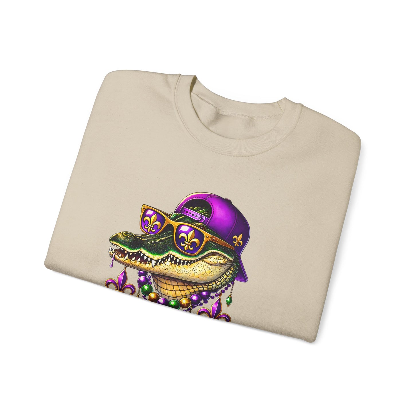 Mardi Gras Alligator - Crewneck Sweatshirt