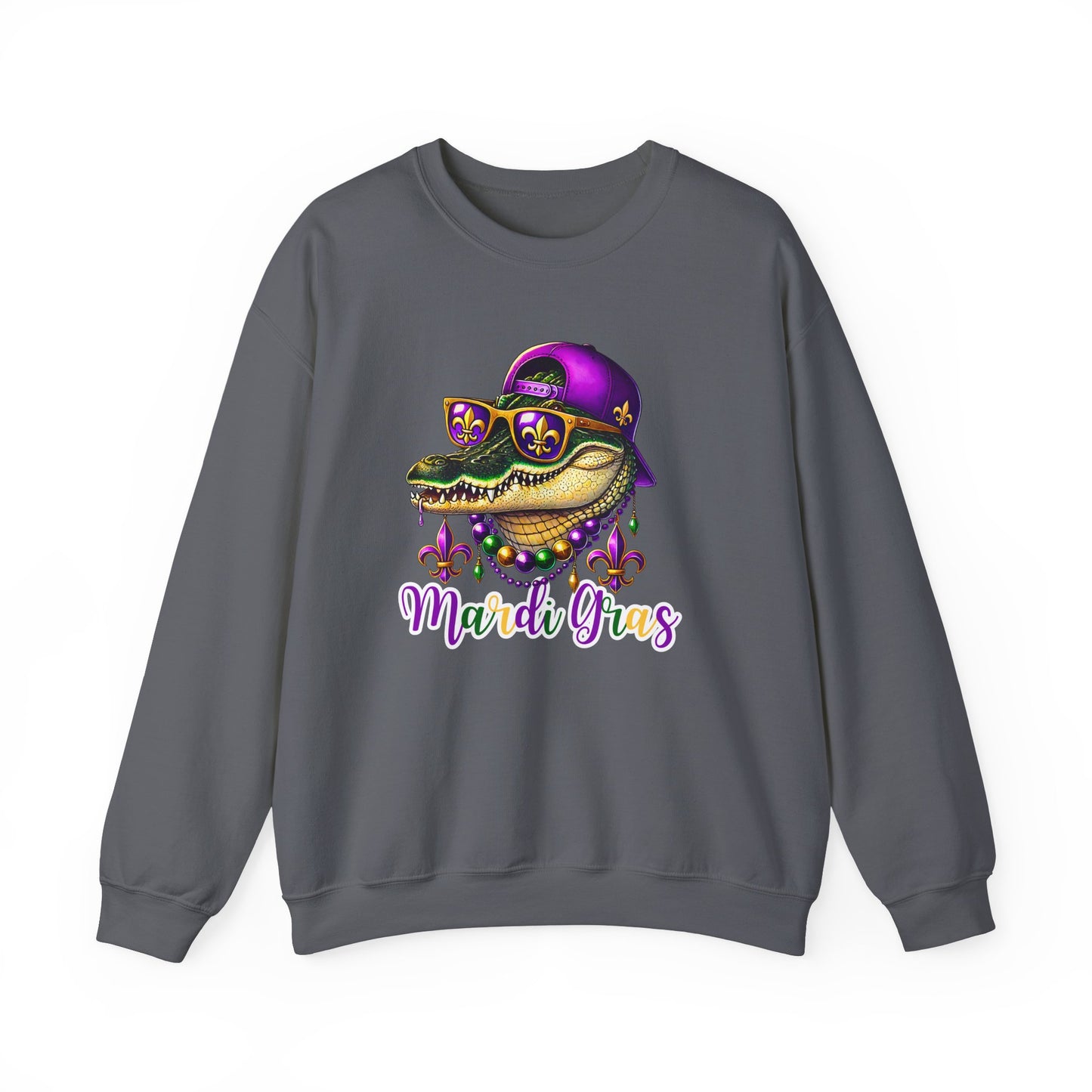 Mardi Gras Alligator - Crewneck Sweatshirt