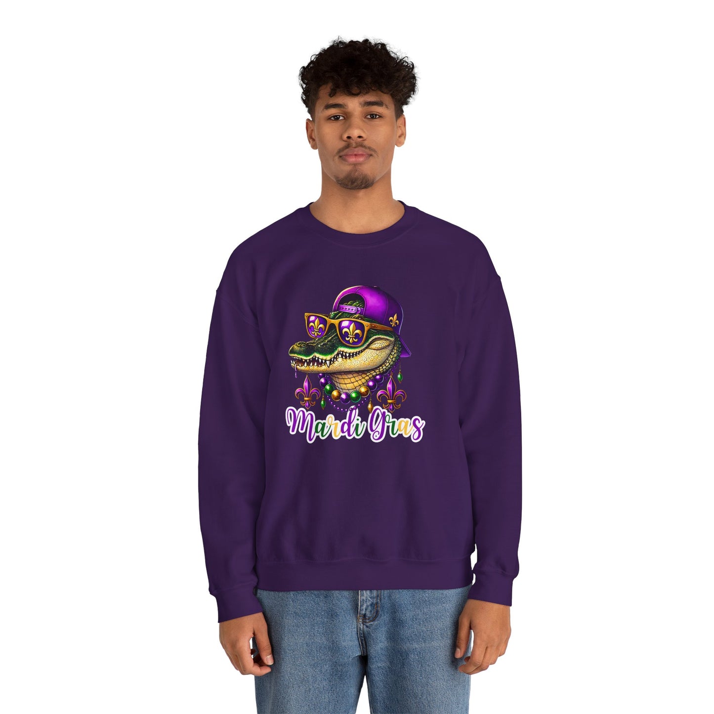 Mardi Gras Alligator - Crewneck Sweatshirt