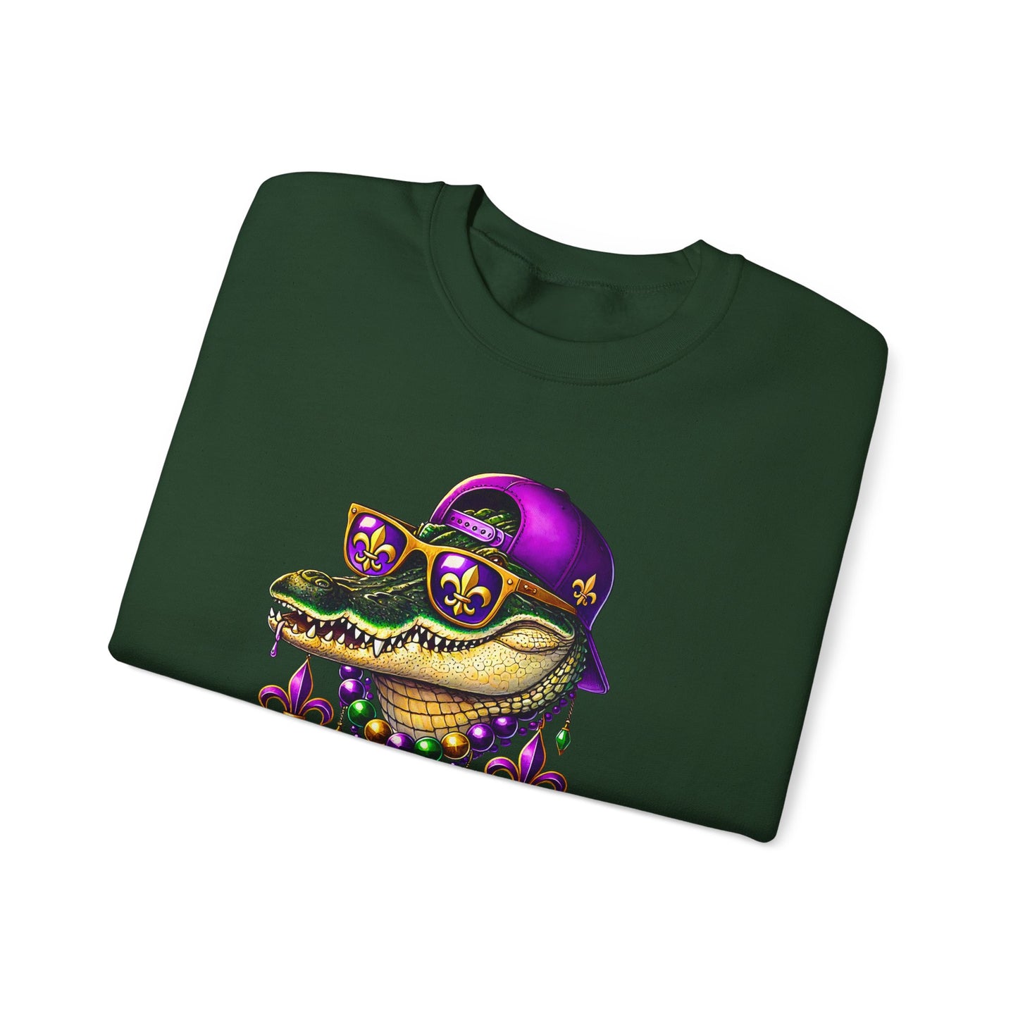 Mardi Gras Alligator - Crewneck Sweatshirt