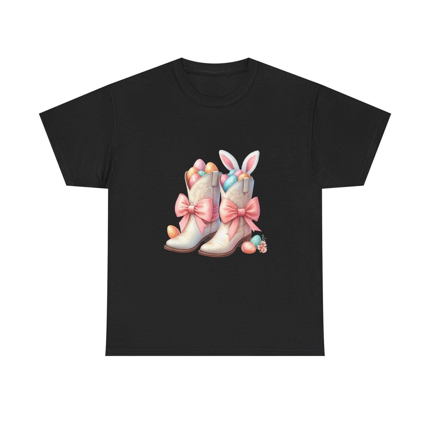 Easter Bunny Boots - Heavy Cotton Tee - Perfect for Spring Celebrations