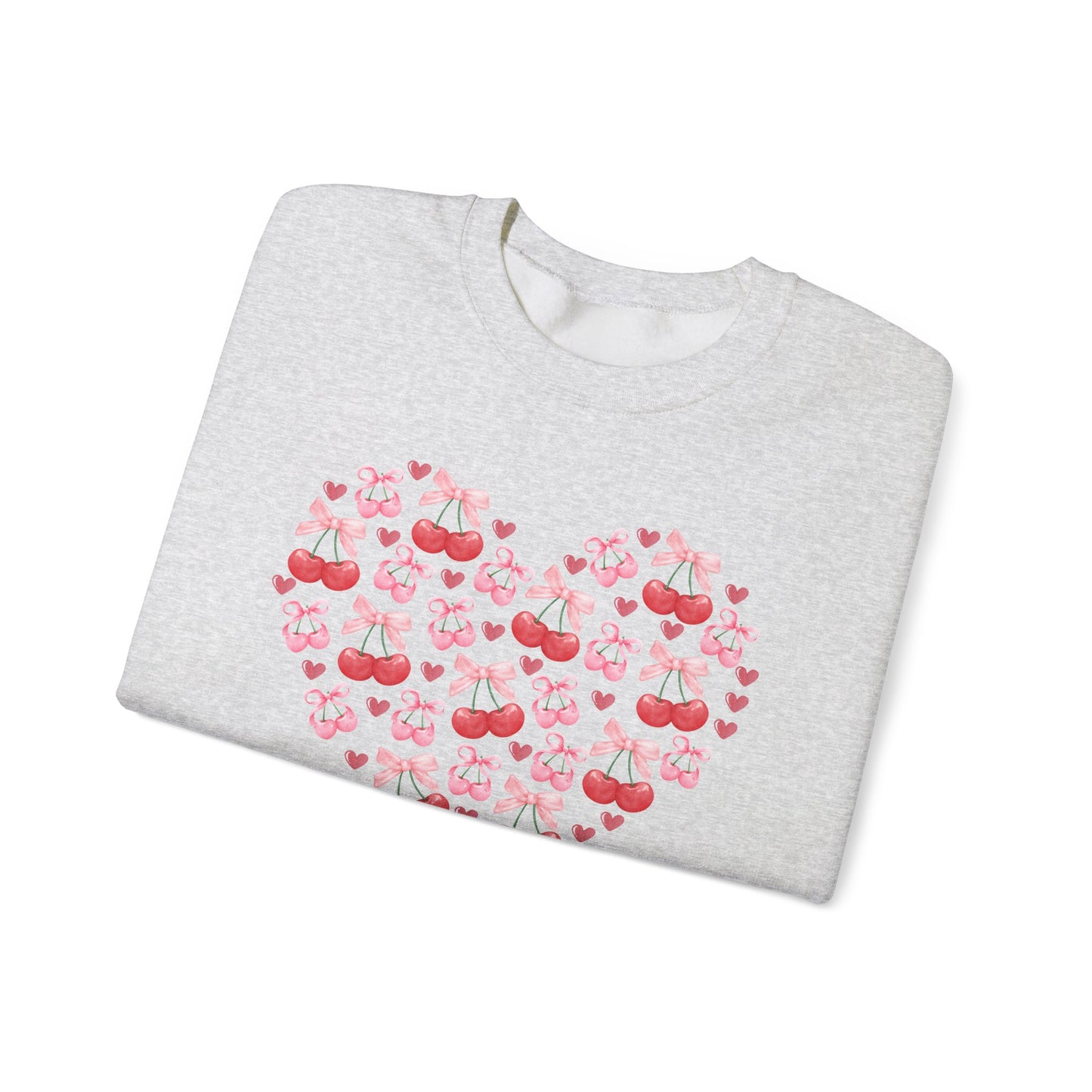 Heart Shaped & Cherry Bow - Crewneck Sweatshirt