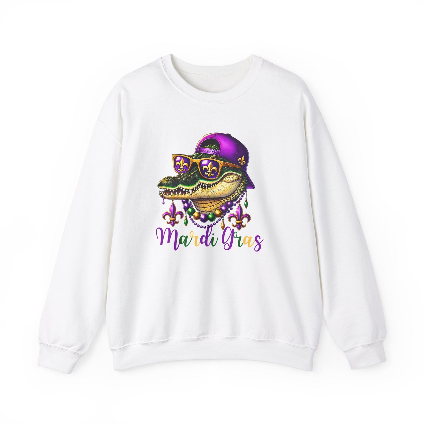 Mardi Gras Alligator - Crewneck Sweatshirt