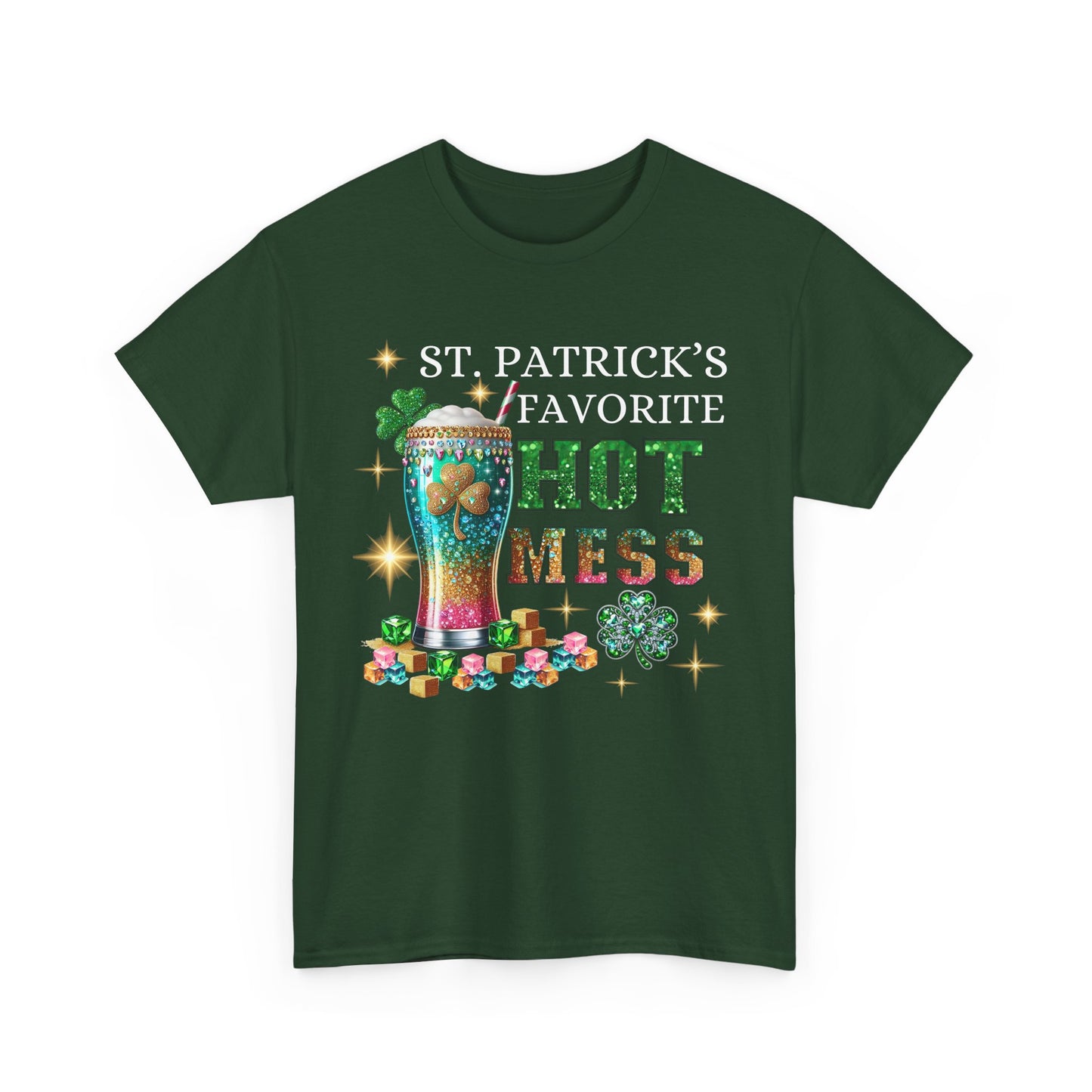 St Patrick's Day Hot Mess - Heavy Cotton T-Shirt