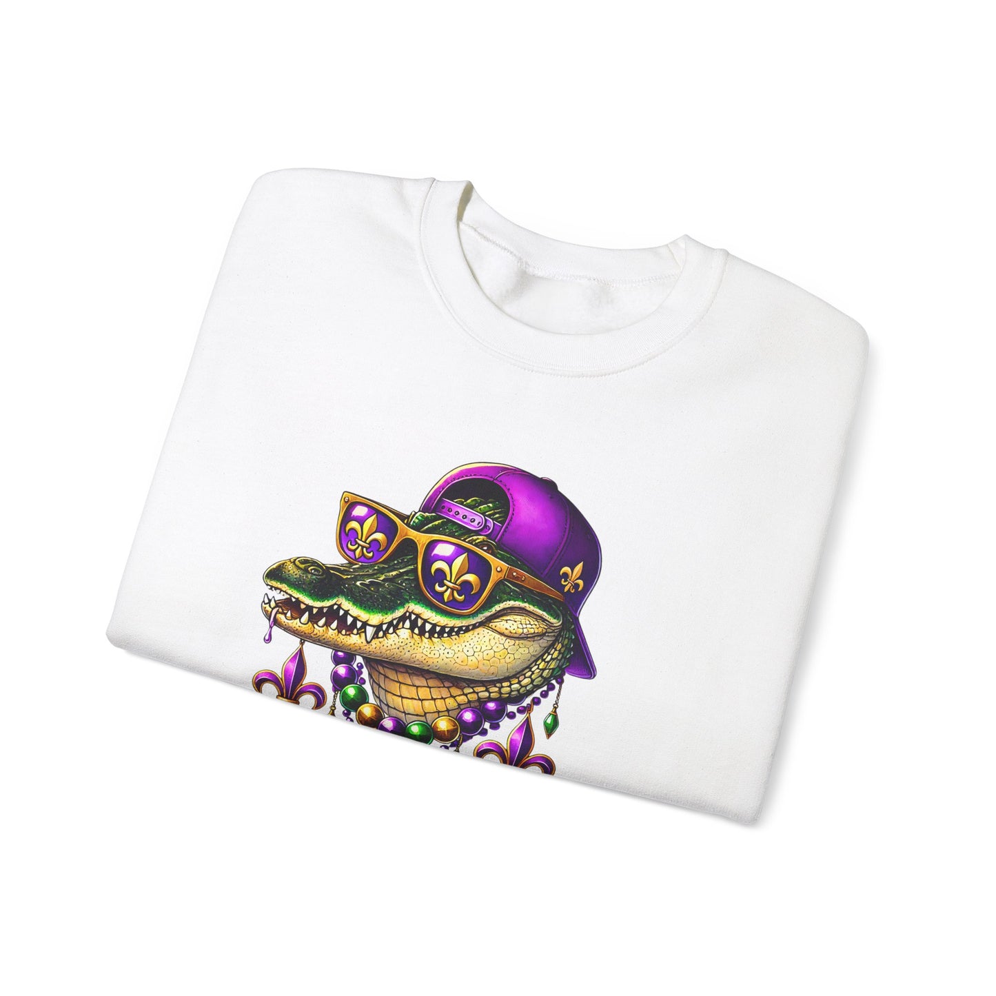 Mardi Gras Alligator - Crewneck Sweatshirt